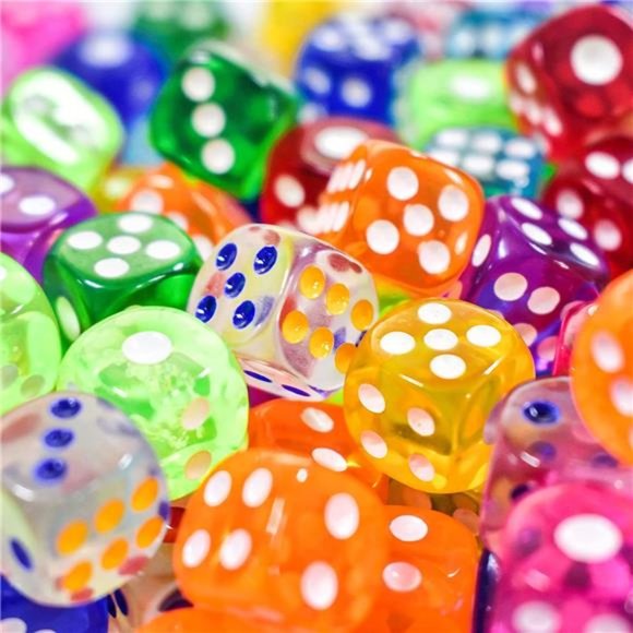 100 Pieces 12MM Small 6 Sided Dice Set Translucent Colors Dice, with Black Pouch - Picture 5 of 7